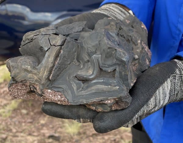 Large goethite with vug and banding